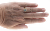 Water & Ice - Vintage 10K Gold Natural Swiss Blue Topaz & Diamond Cluster Ring (VR1136)