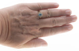 Water & Ice - Vintage 10K Gold Natural Swiss Blue Topaz & Diamond Cluster Ring (VR1136)