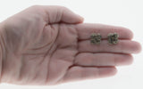 Petites Fleurs - Art Deco Sterling Silver Rose Cut Marcasite Flower Stud Earrings (ADE036)