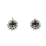 Water & Ice - Vintage 10K White Gold Natural Swiss Blue Topaz & Diamond Cluster Stud Earrings (VE540)