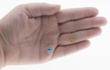 Water & Ice - Vintage 10K Gold Natural Swiss Blue Topaz & Diamond Cluster Pendant & 14K Gold Fill Chain (VP306)