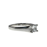 Princess Vibes - Vintage Rhodium Plated Sterling Silver Princess Cut Cubic Zirconia Ring (VR1138)