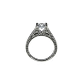 Princess Vibes - Vintage Rhodium Plated Sterling Silver Princess Cut Cubic Zirconia Ring (VR1138)