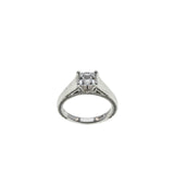 Princess Vibes - Vintage Rhodium Plated Sterling Silver Princess Cut Cubic Zirconia Ring (VR1138)