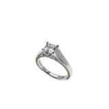 Princess Vibes - Vintage Rhodium Plated Sterling Silver Princess Cut Cubic Zirconia Ring (VR1138)