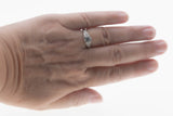 All In White - Vintage Rhodium Plated Sterling Silver Cubic Zirconia Engraved Ring (VR1139)