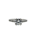 Brilliant Proposal - Vintage Rhodium Plate Sterling Silver Cubic Zirconia Engagement Ring (VR1141)