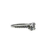 Brilliant Proposal - Vintage Rhodium Plate Sterling Silver Cubic Zirconia Engagement Ring (VR1141)