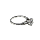 Brilliant Proposal - Vintage Rhodium Plate Sterling Silver Cubic Zirconia Engagement Ring (VR1141)