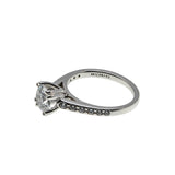 Brilliant Proposal - Vintage Rhodium Plate Sterling Silver Cubic Zirconia Engagement Ring (VR1141)
