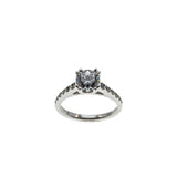 Brilliant Proposal - Vintage Rhodium Plate Sterling Silver Cubic Zirconia Engagement Ring (VR1141)
