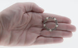 Lustrous Wreath - Vintage Signed UTICA Sterling Silver Faux Pearl & Crystal Rhinestone Brooch (VBR247)