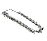 Teal Beauty - Vintage Signed 'Sherman' Rhodium Plate Austrian Swarovski Aurora Borealis Crystal Rhinestone Necklace & Clip-On Earring Set (VN268)