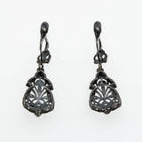 Exquisite Deco - Art Deco Spanish 800 Silver Natural Rose Cut White Topaz Open-Work Earrings (VE041)