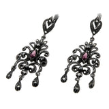 Go Baroque - Art Deco Spanish Sterling Silver Amethyst & Diamond Paste Chandelier Earrings (ADE042)