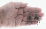 Go Baroque - Art Deco Spanish Sterling Silver Amethyst & Diamond Paste Chandelier Earrings (ADE042)