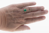 Emerald City - Vintage 14K Gold Natural Emerald & Baguette Diamond Ring (VR1142)