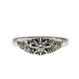 Deco Dream - Art Deco English Platinum & 18K White Gold Natural Diamond Engagement Ring (ADR299)