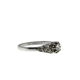 Deco Dream - Art Deco English Platinum & 18K White Gold Natural Diamond Engagement Ring (ADR299)