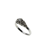 Deco Dream - Art Deco English Platinum & 18K White Gold Natural Diamond Engagement Ring (ADR299)