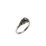 Deco Dream - Art Deco English Platinum & 18K White Gold Natural Diamond Engagement Ring (ADR299)