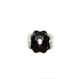 Fiery Embers - Vintage 10K White Gold Garnet Stud Earrings (EE226)