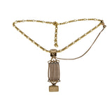 Two Eras - Victorian English Rose Gold Fill Watch Fob Pendant & Vintage Gold Plated Figaro Chain (VICP123)