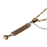Two Eras - Victorian English Rose Gold Fill Watch Fob Pendant & Vintage Gold Plated Figaro Chain (VICP123)