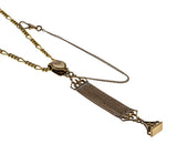Two Eras - Victorian English Rose Gold Fill Watch Fob Pendant & Vintage Gold Plated Figaro Chain (VICP123)