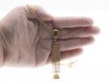 Two Eras - Victorian English Rose Gold Fill Watch Fob Pendant & Vintage Gold Plated Figaro Chain (VICP123)