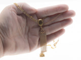 Two Eras - Victorian English Rose Gold Fill Watch Fob Pendant & Vintage Gold Plated Figaro Chain (VICP123)