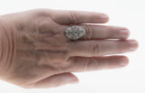 Deco Artistry - Art Deco Platinum Natural 'Old European Cut' Diamond & Sapphire Shield Ring  (ADR300)