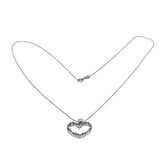 Love Heart - Vintage 14K White Gold Natural Tanzanite & Diamond Heart Pendant & Chain (VP312)