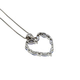 Love Heart - Vintage 14K White Gold Natural Tanzanite & Diamond Heart Pendant & Chain (VP312)