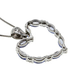 Love Heart - Vintage 14K White Gold Natural Tanzanite & Diamond Heart Pendant & Chain (VP312)