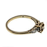 Golden Blossom - Vintage Art Deco Revival 10K Gold Diamond Flower Engagement Ring (VR904)
