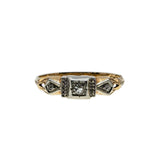 Deco Delight - Art Deco 18K/14K Gold Antique Cut Diamond Engagement Ring (ADR248)