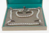 Effy - Estate Sterling Silver Genuine Cultured Freshwater Pearl Necklace, Bracelet & Earring Set In The Original Box (EN056)4