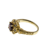 Edwardian Revival - Vintage Signed 'Generations 1921' Gold Plated Sterling Silver Natural Garnet & White Zircon Cluster Ring (VR1148)