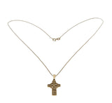 The Duleek Cross - Vintage Irish 9K Gold Celtic Engraved Cross Pendant & Chain (VP313)