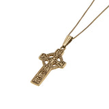 The Duleek Cross - Vintage Irish 9K Gold Celtic Engraved Cross Pendant & Chain (VP313)