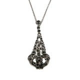 Birks - Art Deco German Sterling Silver Paste Pendant & Chain (ADP025)