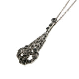 Birks - Art Deco German Sterling Silver Paste Pendant & Chain (ADP025)
