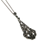 Birks - Art Deco German Sterling Silver Paste Pendant & Chain (ADP025)