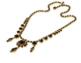 Cognac Jewel - Vintage Gold Plated Austrian Crystal Rhinestone Necklace (VN274)