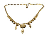 Cognac Jewel - Vintage Gold Plated Austrian Crystal Rhinestone Necklace (VN274)