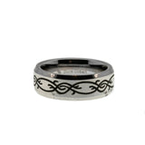 Modernistic Scrolls - Estate Dura Cobalt Alternative Metal Gents Wedding Band Ring (ER332)