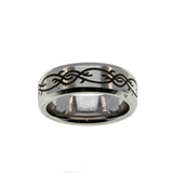 Modernistic Scrolls - Estate Dura Cobalt Alternative Metal Gents Wedding Band Ring (ER332)