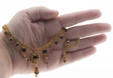 Cognac Jewel - Vintage Gold Plated Austrian Crystal Rhinestone Necklace (VN274)