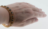 Cognac Jewel - Vintage Gold Plated Austrian Crystal Rhinestone Bracelet (VB162)